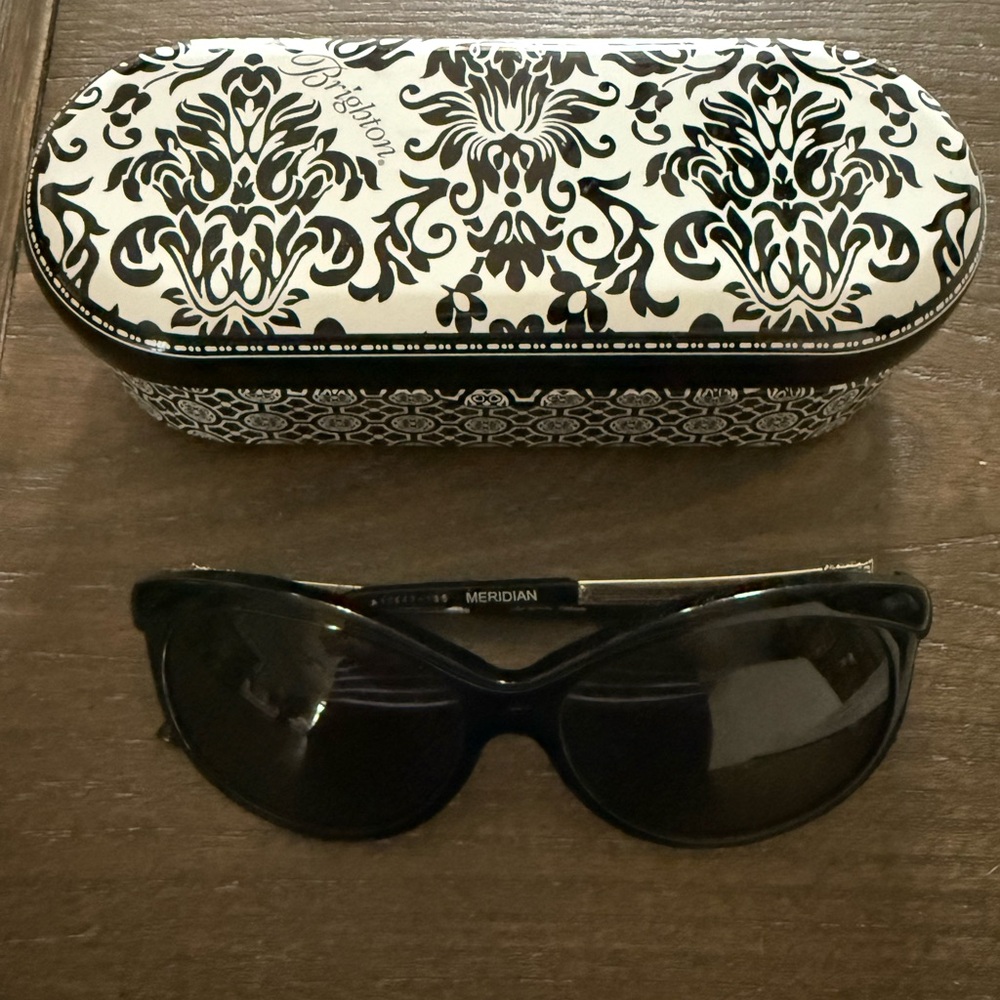 Brighton Meridian Sunglasses A12643 Black w/Silver Crystals $130 Retail